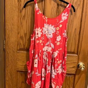 Red floral billabong romper